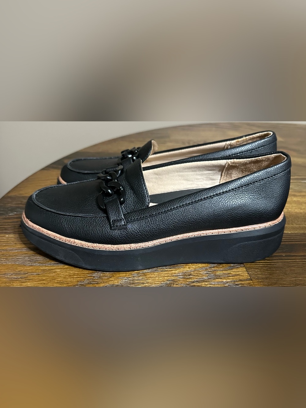 Life Stride Black Platform Loafers with Decorative Bit. New without box.